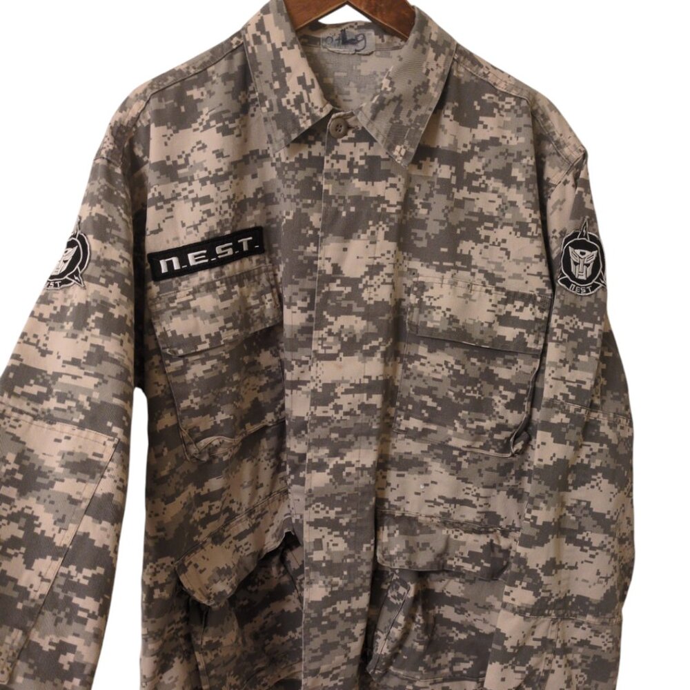Rare military camouflage Transformers button up long sleeve unisex